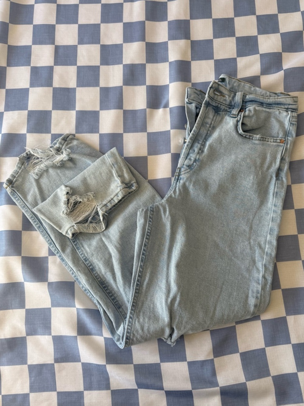 wild fable Light Wash Skinny Jeans with Knee Distress